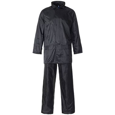 Supertouch Black Polyester/PVC Rainsuit