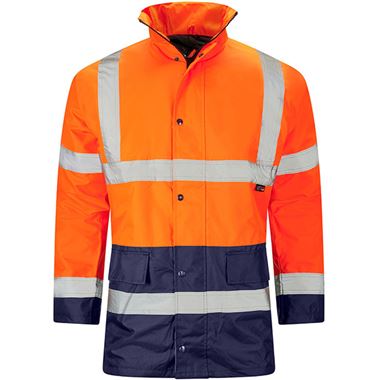 Supertouch Orange/Navy Hi Vis Two Tone Waterproof Parka Jacket