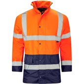 Supertouch Orange/Navy Hi Vis Two Tone Waterproof Parka Jacket