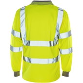 Supertouch Yellow Hi-Vis Long Sleeve Polo Shirt