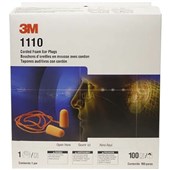 3M 1110 Foam Corded Ear Plugs (100 Pairs) - SNR 35dB