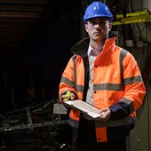 Blackrock Rail Orange Two Tone Padded Waterproof Hi Vis Bomber Jacket