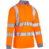 Blackrock Rail Orange Hi Vis Long Sleeve Polo Shirt