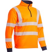 Blackrock Rail Orange 1/4 Zip Hi Vis Sweatshirt