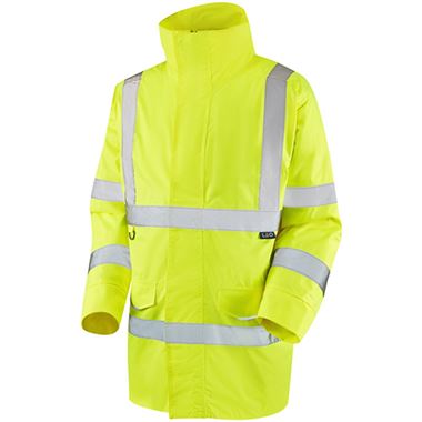 Leo Workwear Tawstock Yellow EcoViz 4K Baffle Lined Waterproof Hi Vis Jacket