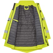 Leo Workwear Tawstock Yellow EcoViz 4K Baffle Lined Waterproof Hi Vis Jacket
