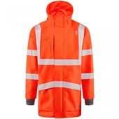 Leo Workwear Orange Waterproof Breathable 3-in-1 Hi Vis Clovelly Jacket with Torrington Bodywarmer