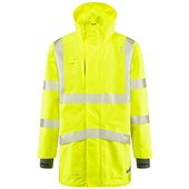Leo Workwear Yellow EcoViz Waterproof Breathable 3-in-1 Hi Vis Clovelly Jacket with Hartland Fleece