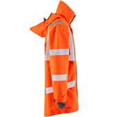 Leo Workwear Clovelly Rail Orange EcoViz 15K Performance+ Waterproof Breathable Executive Hi Vis Jacket