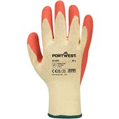 Portwest A100 Premium Orange Latex Grip Gloves - 10g