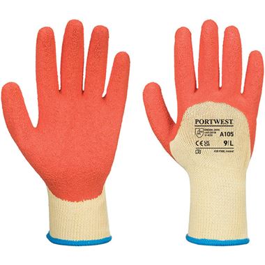 Portwest A105 Grip Xtra Orange Grip Glove with Latex Coating - 10g
