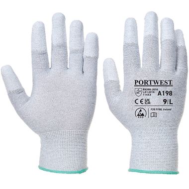 Portwest A198 Antistatic PU Fingertip Gloves - 13g