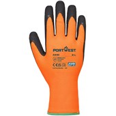 Portwest A340 Hi Vis Grip Gloves Longer Cuff with Latex Foam Coating - 13g