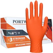 Portwest A930 Orange Heavy Duty Crystal Grip Nitrile Mechanic Gloves (Box 100)