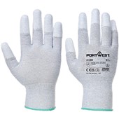 MultiSAVE Pack 12 - Portwest AB198 ESD Antistatic PU Fingertip Gloves 13g (12 Pairs)