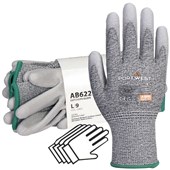 MultiSAVE Pack 12 - Portwest Cut C Grip Glove with PU Coating 13g AB622 (12 Pairs)