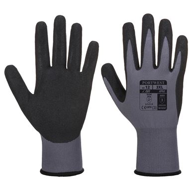 Portwest AP62 Dermiflex Aqua Water Repellent Work Gloves with Sandy Nitrile Coating - 15g