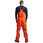 Leo Workwear Northam Orange EcoViz 15K Waterproof Breathable Hi Vis Bib & Brace