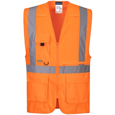 Portwest C357 Orange Tablet Pocket Executive Hi Vis Vest