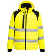 Portwest CD863 WX2 Yellow Eco Friendly Hybrid Padded Hi Vis Baffle Jacket