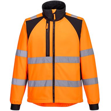 Portwest CD875 WX2 Orange Eco Friendly Hi Vis Softshell Jacket (2L)
