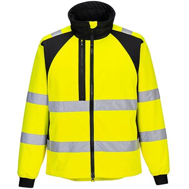 Portwest CD875 WX2 Yellow Eco Friendly Hi Vis Softshell Jacket (2L)