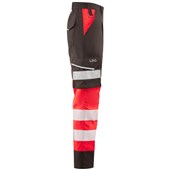 Leo Workwear Winswell EcoViz Women's Red/Grey Stretch Hi Vis Cargo Trouser