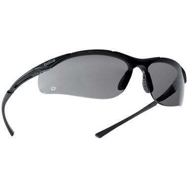 Bolle Contour CONTPSF Smoke Safety Sunglasses with Microfibre Pouch - Anti Scratch & Anti Fog Platinum Lens