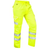 Leo Workwear Bideford Yellow EcoViz Polycotton Hi Vis Cargo Trouser