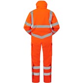 Leo Workwear Watertown Orange EcoViz 10KX Waterproof Breathable Stretch Hi Vis Coverall