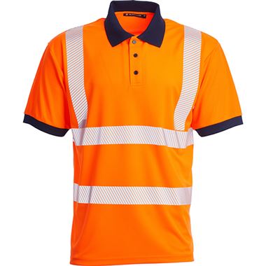 Blackrock Rail Orange GRS Sustainable Eco Hi Vis Polo Shirt