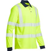 Blackrock Yellow GRS Sustainable Eco Long Sleeve Hi Vis Polo Shirt