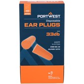 Portwest EP02 PU Foam Uncorded Ear Plugs (200 Pairs) - SNR 37 