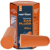 Portwest EP13 PU Foam Uncorded Ear Plugs (30 Pairs) - SNR 33dB