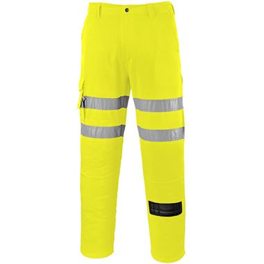 Portwest Essential EST46 Yellow Polycotton Hi Vis Cargo Trousers