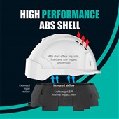 JSP EVOLite Skyworker Industrial Working At Height Safety Helmet - Vented Wheel Ratchet Micro Peak