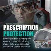 JSP EVO VISTAlens Safety Helmet with Integrated Eyewear - Vented - Wheel Ratchet