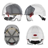 JSP EVO VISTAlens Safety Helmet with Integrated Eyewear - Vented - Wheel Ratchet