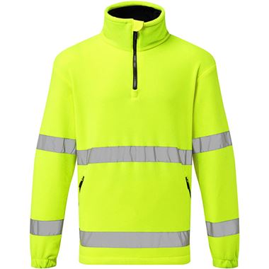 Portwest F302 Yellow 1/2 Zip Hi Vis Fleece