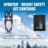 JSP FAR1102 Spartan Fall Arrest Kit - 2 Point Harness + 1.8m Fall Arrest Lanyard