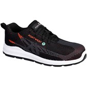 Portwest FC06 Fly Eco Friendly Lightweight Composite Safety Trainer S1PS SR FO - Black Red