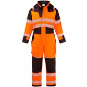 Portwest FR516 PW3 Modaflame Rain+ Multi-Norm Orange Flame Resistant Anti Static Arc Hi Vis Winter Coverall