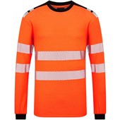 Portwest Modaflame PW3 FR736 Rail Orange Inherent Flame Retardant Anti Static Arc Flash Hi Vis Long Sleeve T-Shirt