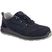 Portwest FT08 Compositelite Wire Lace Safety Trainer Knit S1P - Black Grey