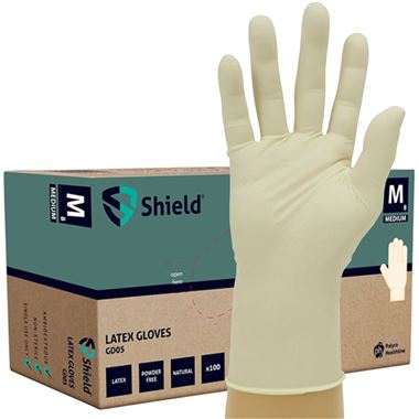 Polyco Shield GD05 Latex Powder Free Disposable Glove AQL1.5 Box100