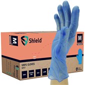 Polyco Shield GD13 Blue Vinyl Powder Free Disposable Gloves AQL4 (Box 100)