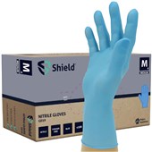 Polyco Shield GD19 Blue Nitrile Powder Free Disposable Gloves AQL1.5 (Box 100)