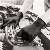 Polyco Bodyguards GL100 Finite Black Heavy Duty Diamond Grip Nitrile Disposable Gloves AQL1.5 (Box 100)