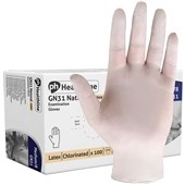 Polyco GN31 Natural Latex Powder Free Examination Glove AQL1.5 Box 100 - XLarge (10)