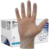 Polyco Handsafe GN65 Clear Vinyl Powder Free Disposable Examination Gloves AQL1.5 (Box 100)